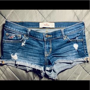 Distressed Hollister Low-Rise Jean Shorts
